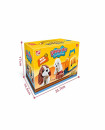 Plush pet dog set and cage / 8pcs - Brown